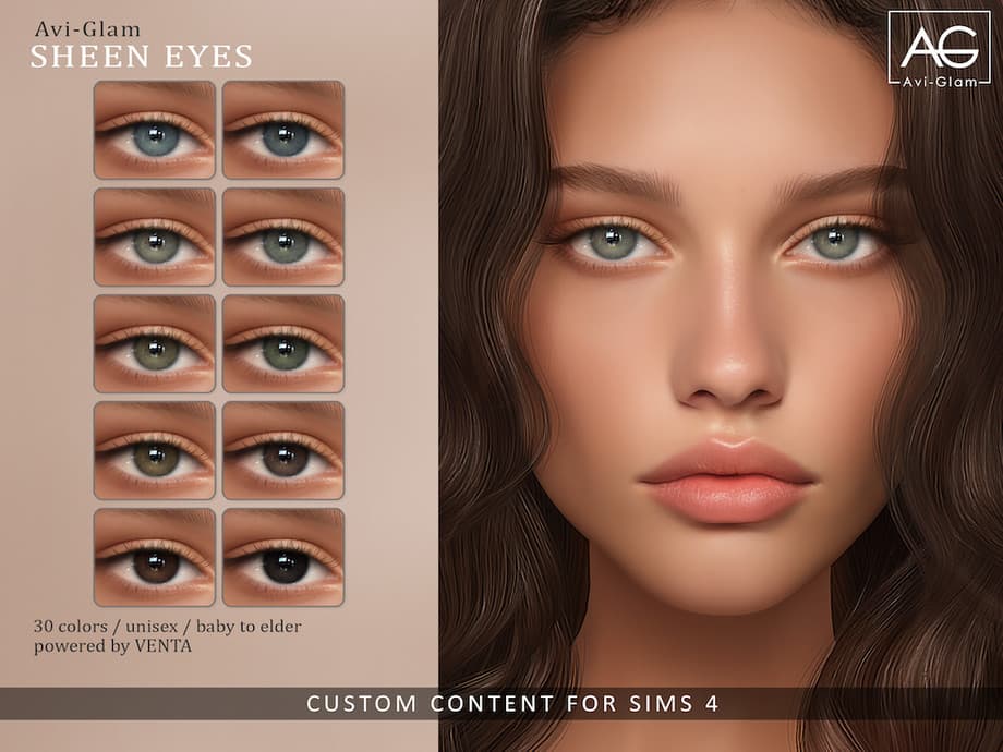 Скриншот мода Линзы Sheen Eyes